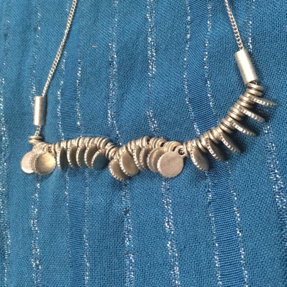 Buy 2 Get 1 Paparazzi Silver Punk Necklace and Earrings Set - Picture 3 of 7